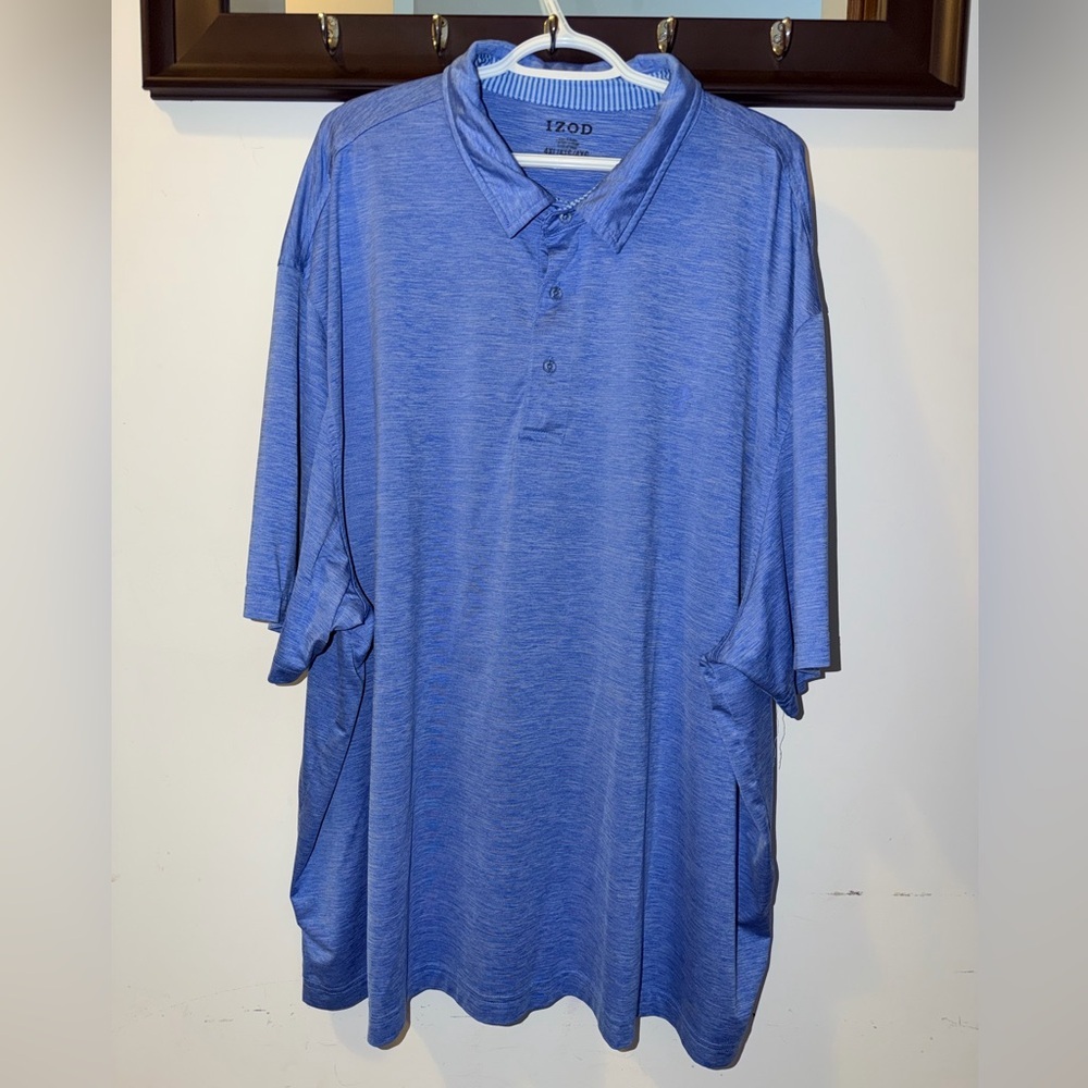 Izod Men's Heathered Blue Golf Polo Shirt
